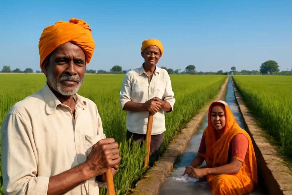 भारतीय किसान सिंचाई सुविधा और भंडारण बीते का दृश्य पीएम धन-धान्य कृषि योजना के तहत