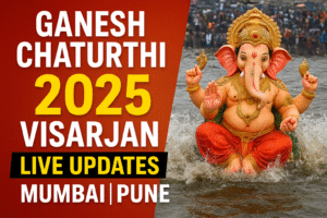 Breaking Ganesh Chaturthi 2025 Visarjan Live Updates Mumbai Pune Festival