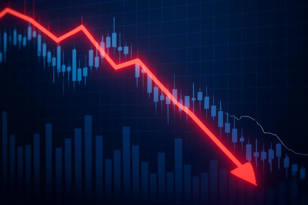 Financial Market Graph Showing Adani Power Share Price Adjustment